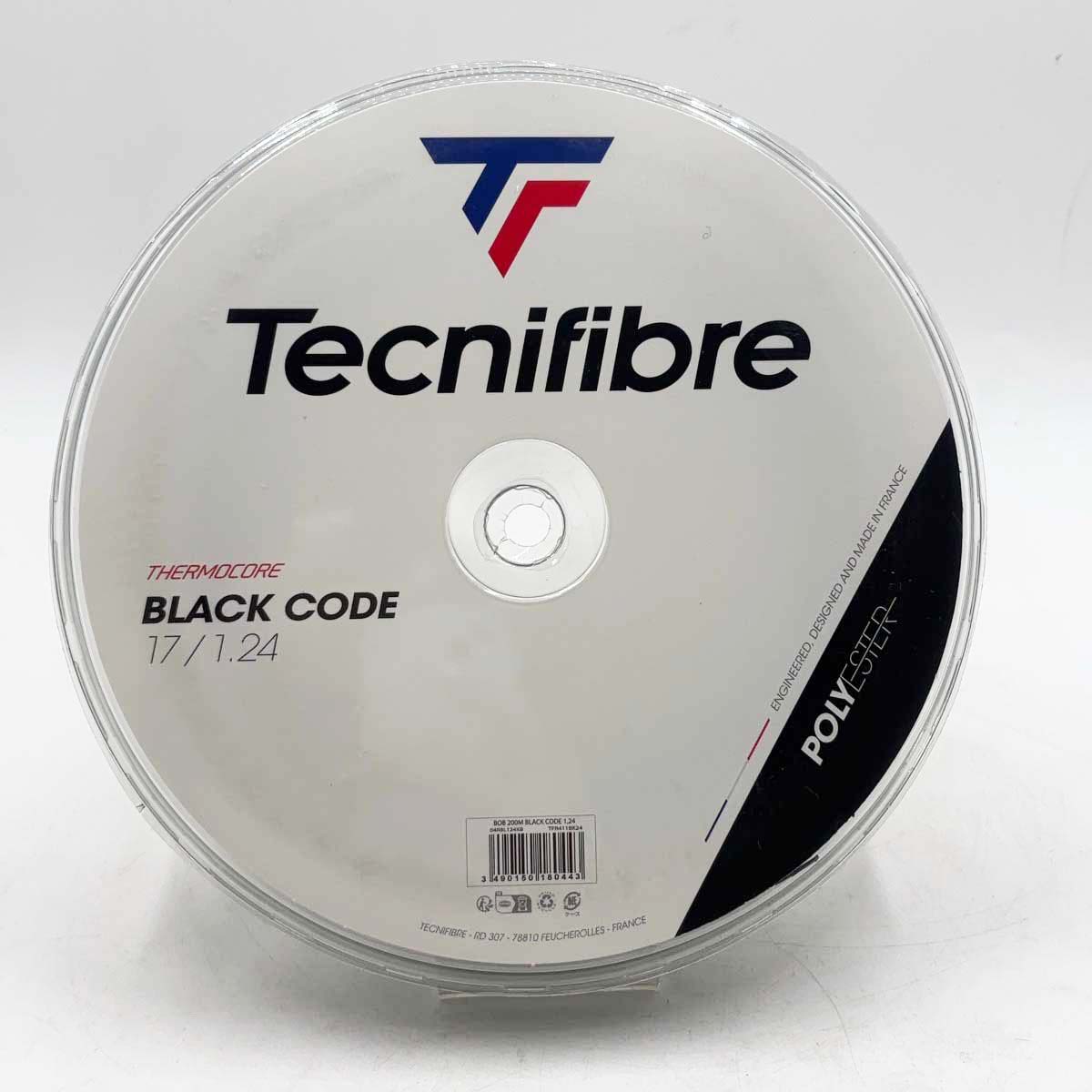 【中古・未使用品】テクニファイバー Tecnifibre BLACK CODE 124 硬式テニス ストリング ガット 200m ロール ブラックコード ブラック 04RBL124XB 1.24mm｜カウカウキング 店