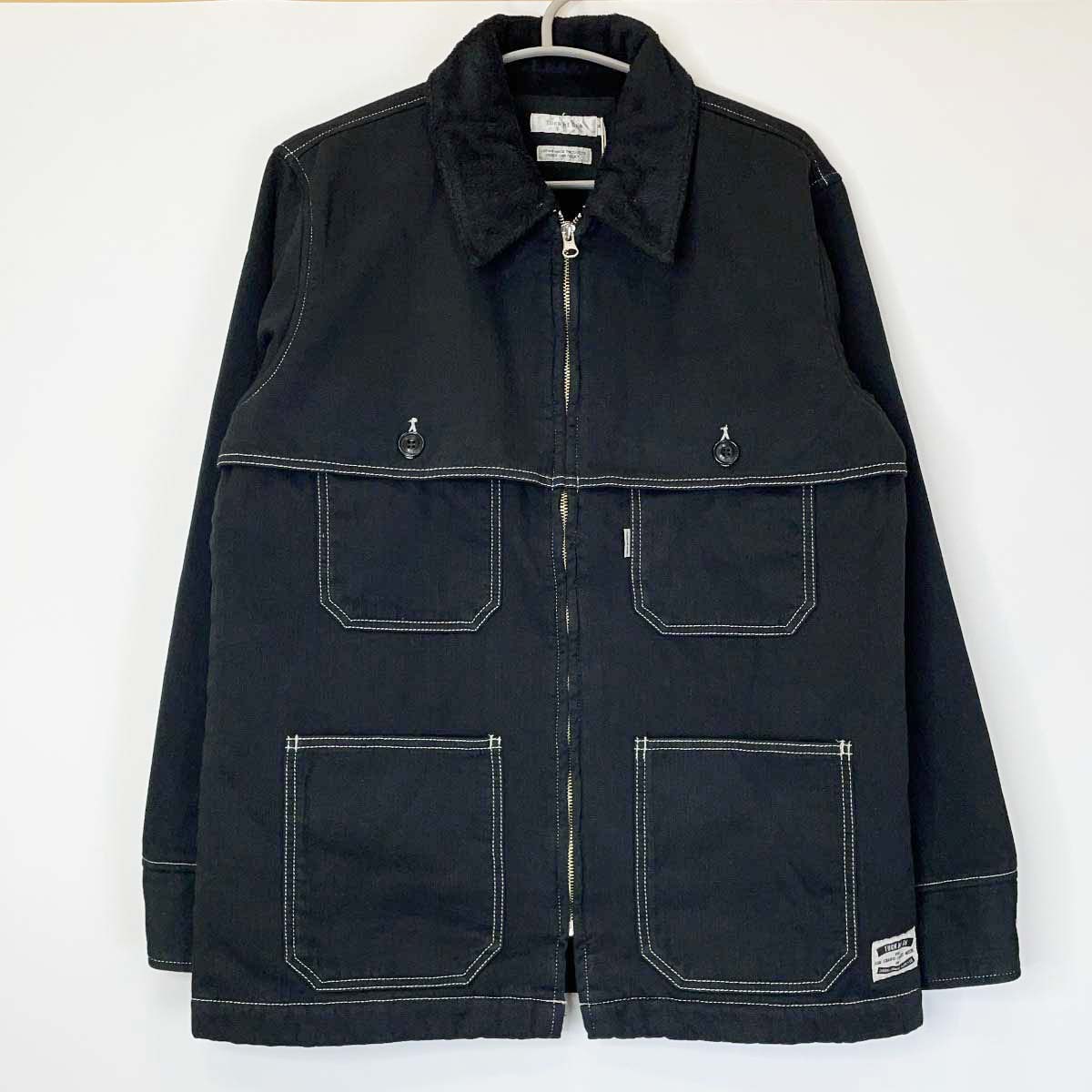 【中古・未使用品】TURN ME ON ターンミーオン OVER YORK JACKET オーバーヨークジャケット M ブラック 422-040 メンズ ヘリンボーン ボア|カウカウキング 店