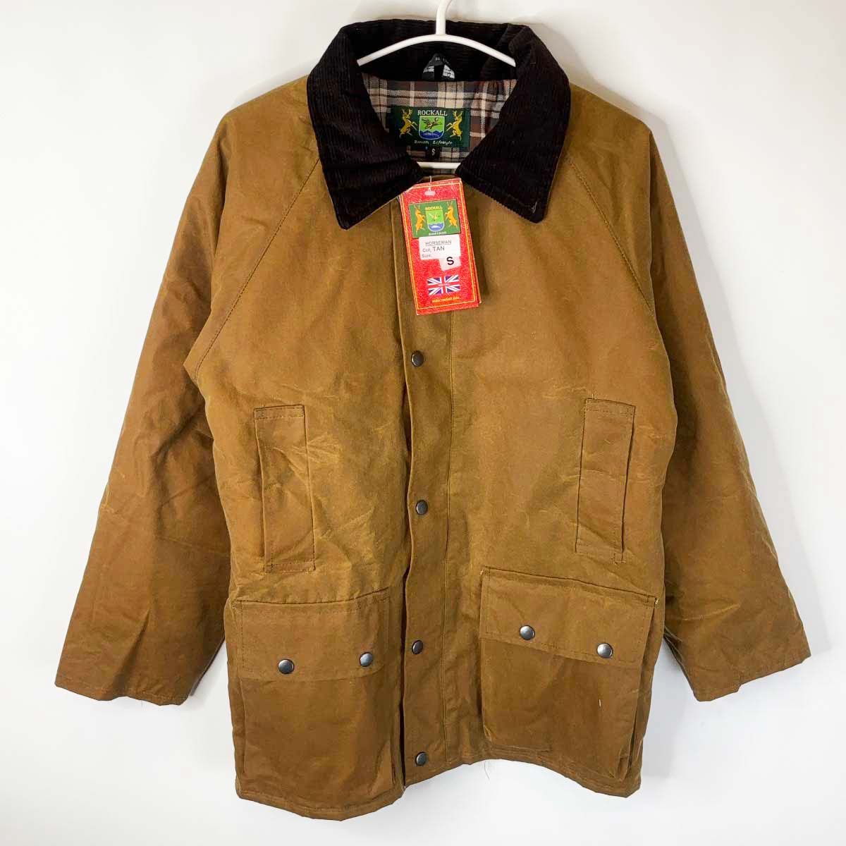 【中古・未使用品】ROCKALL ロックオール HORSEMAN PADDED JACKET S タン TAN メンズ ワックスコットン HUNTER-OUTDOOR|カウカウキング 店