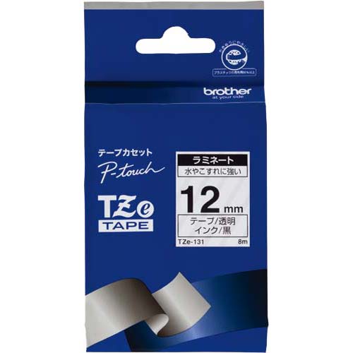 ブラザー 75%OFF ピータッチ 黒文字 出荷 ラミネート透明テープ１２ｍｍ