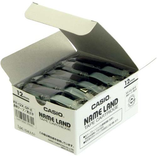 カシオ ネームランド　透明テープ　１２ｍｍ　黒文字　１０個