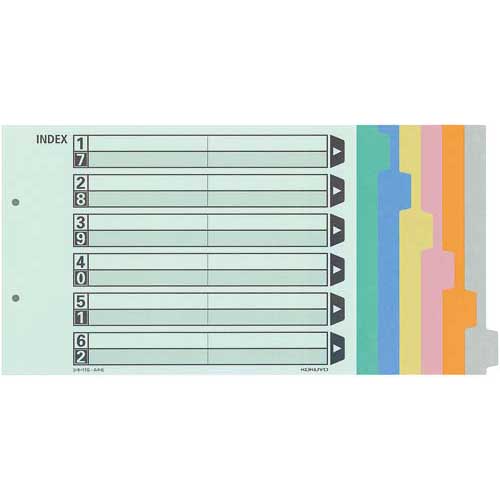 コクヨ カラー仕切カード Ａ４横 直営限定アウトレット １０組 ６山 高質で安価