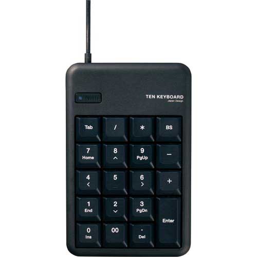 エレコム ＵＳＢテンキー　ＵＳＢハブ２ポート付　ブラック×３