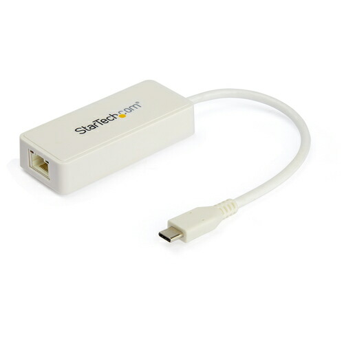 スターテック ＵＳＢ－Ｃ接続ＬＡＮアダプタ　ＵＳＢポート付　白【取寄商品】