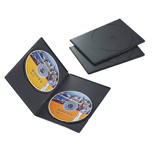 エレコム DVDスリムケース 両面収納3枚パック ブラック