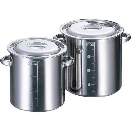 赤川器物製作所 ＡＧ１８－８　目盛付寸胴鍋　３０ｃｍ手付【取寄商品】
