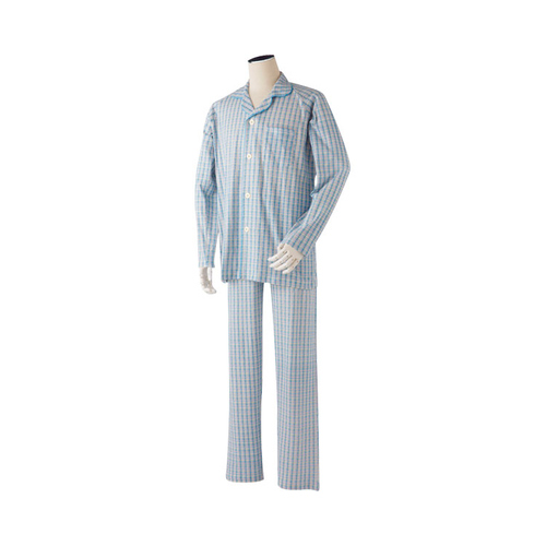 日伸 らくらくパジャマ 紳士用 ブルー 品質は非常に良い WEB限定カラー Ｍ