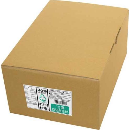 エーワン 紙付け札 レーザ用 １２面 四辺粗利益 １０００枚【取寄商いもの】