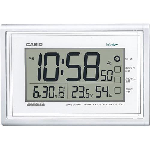 カシオ 夜見えライト電波掛時計　ＩＤＬ－１５０ＮＪ－７ＪＦ【取寄商品】