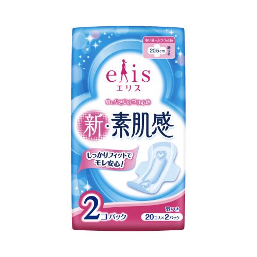 大王製紙 エリス新・素肌感　昼用　羽つき　２０枚&times;２Ｐ&times;２７｜カウモール 8,592円