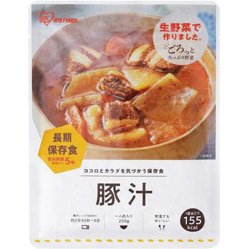 アイリスオーヤマ ５年保護すること 防災用豚汁 １人前×３６