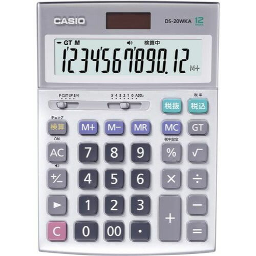楽天市場】実務電卓検算 DS-20WKA-Nデスクタイプ12桁 カシオ計算機