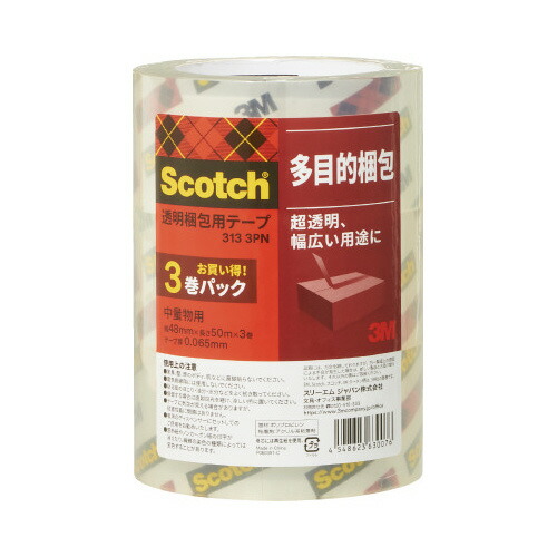 スリーエムジャパン スコッチ（Ｒ）透明梱包用テープ中・軽量×１２ 7,326円