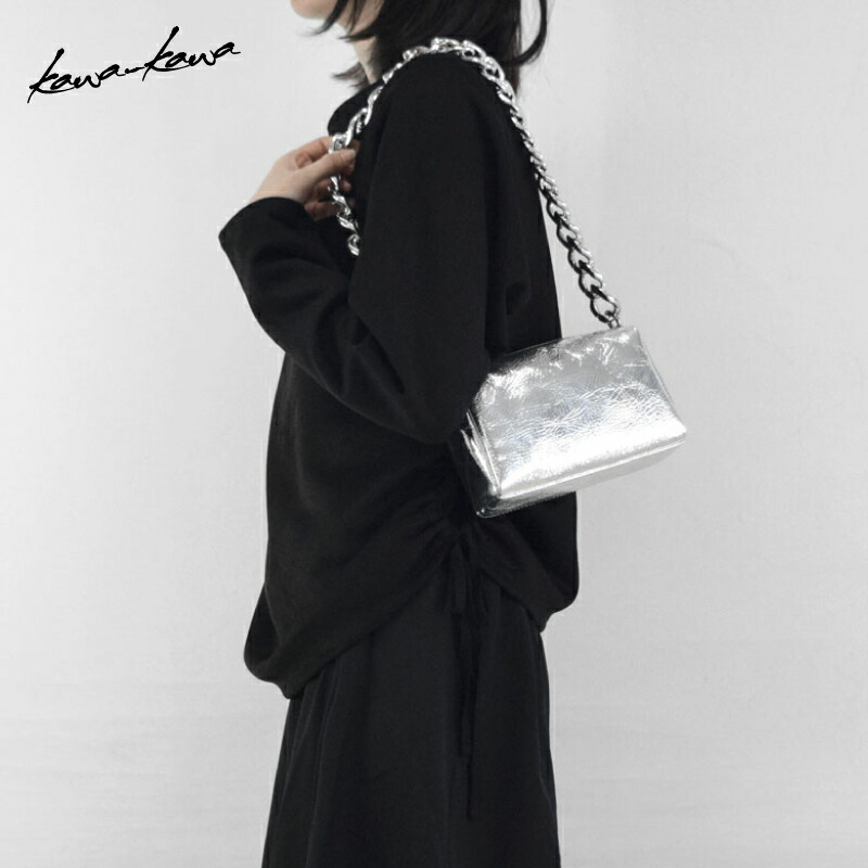 【1位】 【kawa-kawa堅苦しさ】 ポシェット ショルダーバッグ レディース 軽さ 本革 御膳上等 曲がったがけ 一肩先 2WAY マルチ通い路 分かりやすい パウダーコンパクト オール季節 しろがね色 日本製 ブランド名 即日送りとどける カワカワ kawakawa chain n_incas