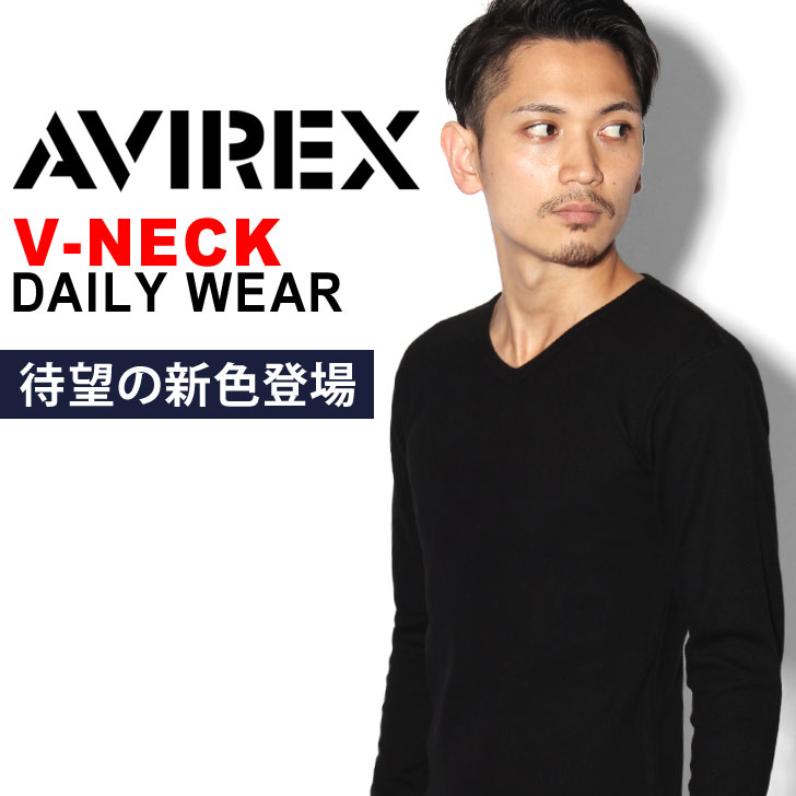楽天市場 4 19まで Point 送料無料 Avirex アビレックス Tシャツ Vネック 長袖 ロングスリーブ Avirex アヴィレックス デイリー メンズ トップス ロンt ブランド 厚手 無地 春 秋 冬 ギフト おすすめ クーポン対象外 メール便 Joknet楽天市場店