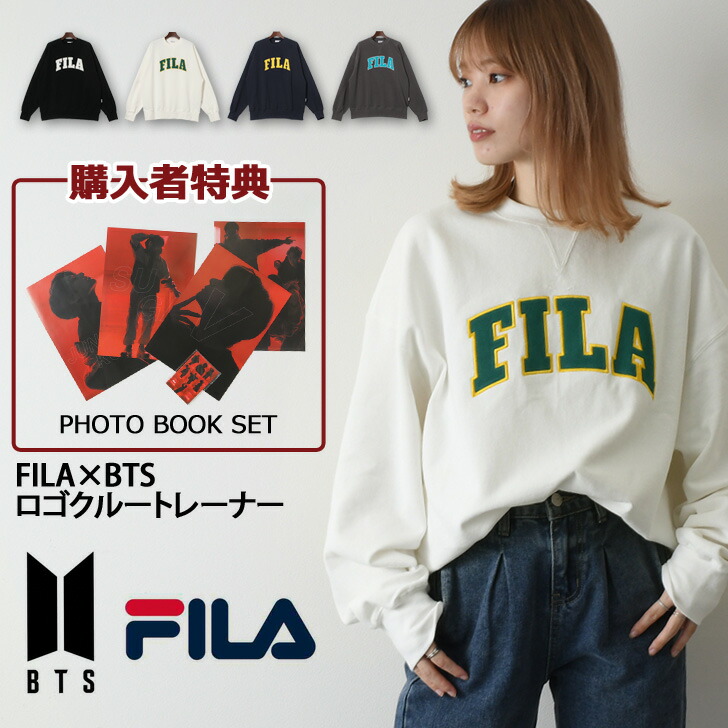 貨物輸送無料 ノベルティ付添 Fila Bts被る儀形 ロゴタイプ 乗組素っ首 トレーナー メンズ レディース トップス スエット スエット 長袖 裏毛 木綿100 ブランド フィラ バンタン ばんたん 韓国 K Pop Barlo Com Br