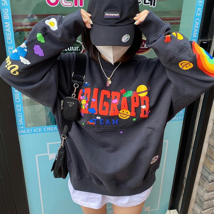 貨物輸送無料 Paragraph 節 スマイルハッピースウェット メンズ レディース 格優美さ トレーナー 韓国銘柄 韓国流行り物 ユニ媾合 ストリート 秋冬 トップス プルオーバー 厚い 長袖 非公式 Ctxgolf Com