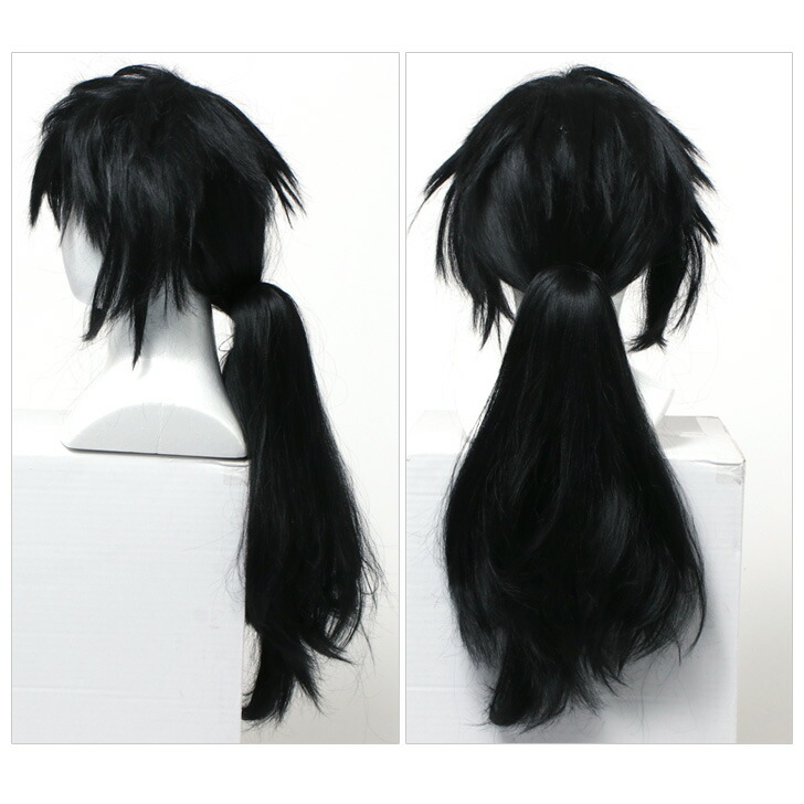 楽天市場 送料無料 キャラクター コスプレ ウィッグ ブラック 水 柱 鬼 かつら セミロング ロング 黒髪 仮装 衣装 変装 コスチューム アニメ 漫画 マンガ 映画 なりきり 人気 アジャスター 調整 キッズ 大人 メール便 Joknet楽天市場店
