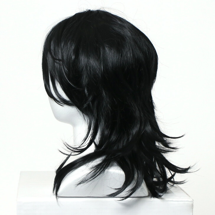 楽天市場 送料無料 キャラクター コスプレ ウィッグ ブラック 狐 女 鬼 かつら ミディアム セミロング 仮装 衣装 変装 コスチューム アニメ 漫画 マンガ 映画 なりきり 人気 アジャスター 調整 キッズ 大人 メール便 Joknet楽天市場店