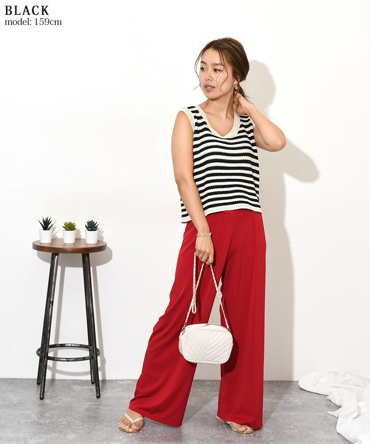 送料無料 ボーダー透かし編みラウンドネックノースリーブニット タンクトップ トップス 夏 サマーニット レディース 送料無料 ボーダー透かし編みラウンドネックノースリーブニット タンクトップ トップス 夏 サマーニット レディース