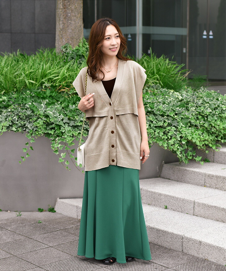 市場 送料無料 薄手 レディース ビッグカラー 前開き トップス ノースリーブ 夏 セーラーカラーvネックロング丈ニットベスト