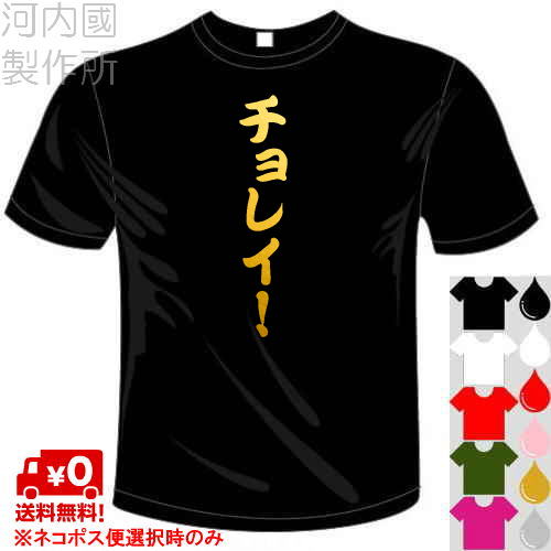 河内國製作所　「チョレイ！Tシャツ」全5色。卓球おもしろTシャツ　文字T-shirt　おもしろてぃーしゃつ　半袖ドライTシャツ　メール便は送料無料