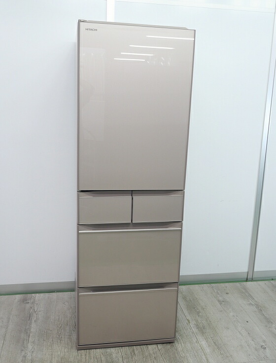 日立製/5部屋の入り口/2022年式/470L/ノンフロン封鎖電気冷蔵庫/R-HWS47RL(XN)