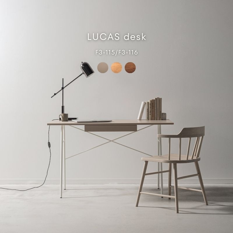【選べる天板と脚】LUCAS desk  F3-115 F3-116 事務机 細工物速見表 幅120 抽き出し付き添い人事務机 事務机 机 マイコン事務机 書屋机 グレージュ 自然的 赤銅色 白木 スチール写真 リビング 今めかしい 北欧 分かりやすい 自然的 北欧室内装飾 ジャパンディ 淡色
