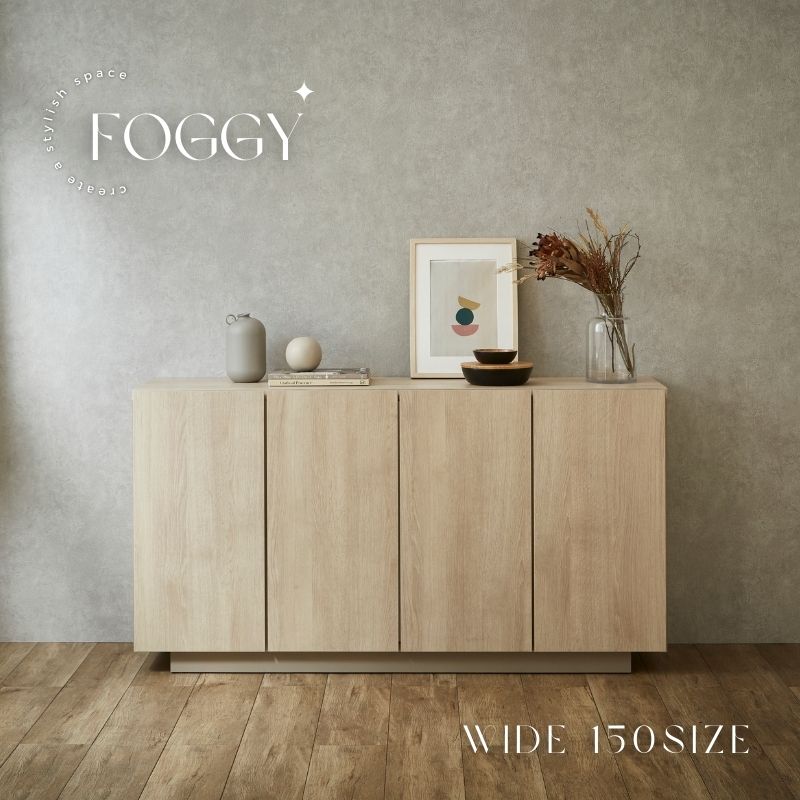 シャビーナチュラルとグレージュがおしゃれなサイドボード[幅120] LOWYA サイドボード/LOWYA 120 シャビーナチュラルとグレージュ シャビー