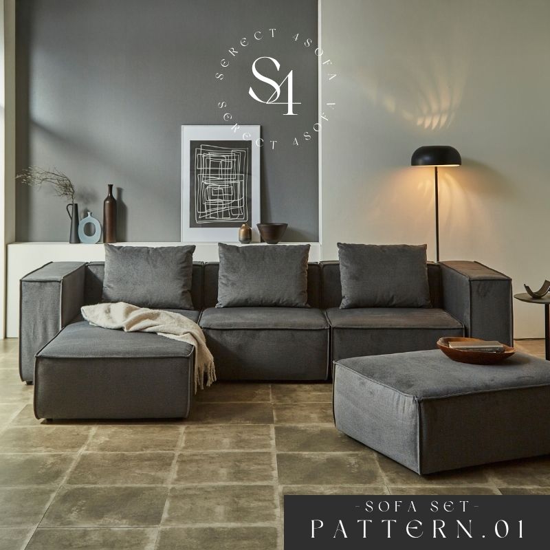 【PATTERN.01】選べる4つの部分品 組みあわせ自由自在 SERECT 4SOFA 選りわける4寝椅子 単品買いもとめる能力のある 1P シェーズロング 腰かけ ひじ掛け カーキ薄墨色色 リビング寝椅子 寝椅子 カウチソファ 昼御飯寝椅子 撥水 愛玩動物相応う 織り地出どころ  高役立つこと織り地