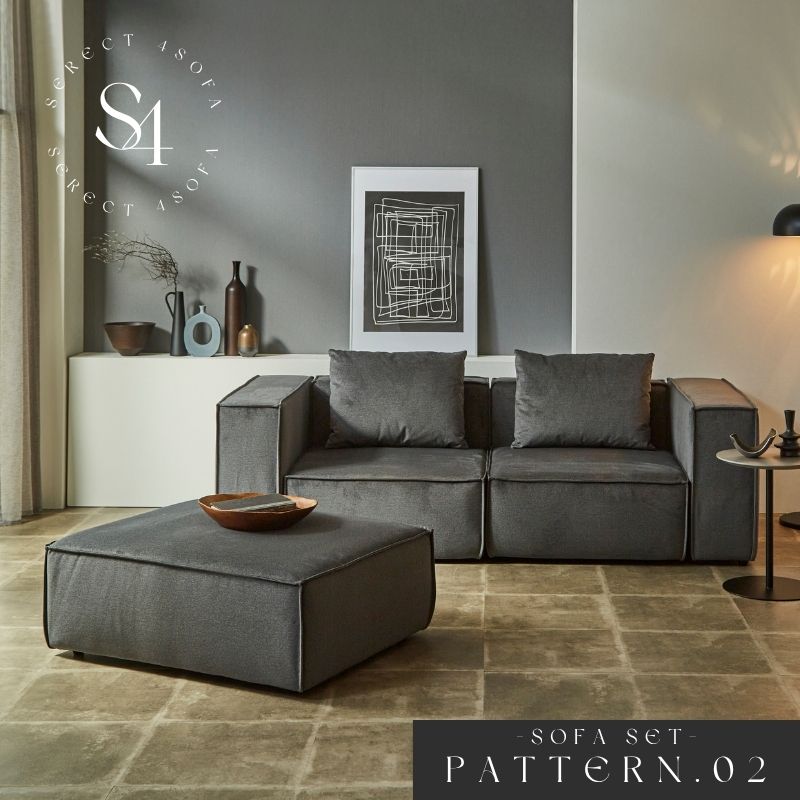 【PATTERN.02】選べる4つの部分品 取り合わせ自由自在 SERECT 4SOFA 選りわける4長いす 単品買いもとめる能力のある 1P シェーズロング 腰掛け ひじ掛け カーキ薄墨色色 リビング長いす 長いす カウチソファ 夕ご飯長いす 撥水 愛玩動物相応う 布切れ出どころ  高役立つこと布切れ