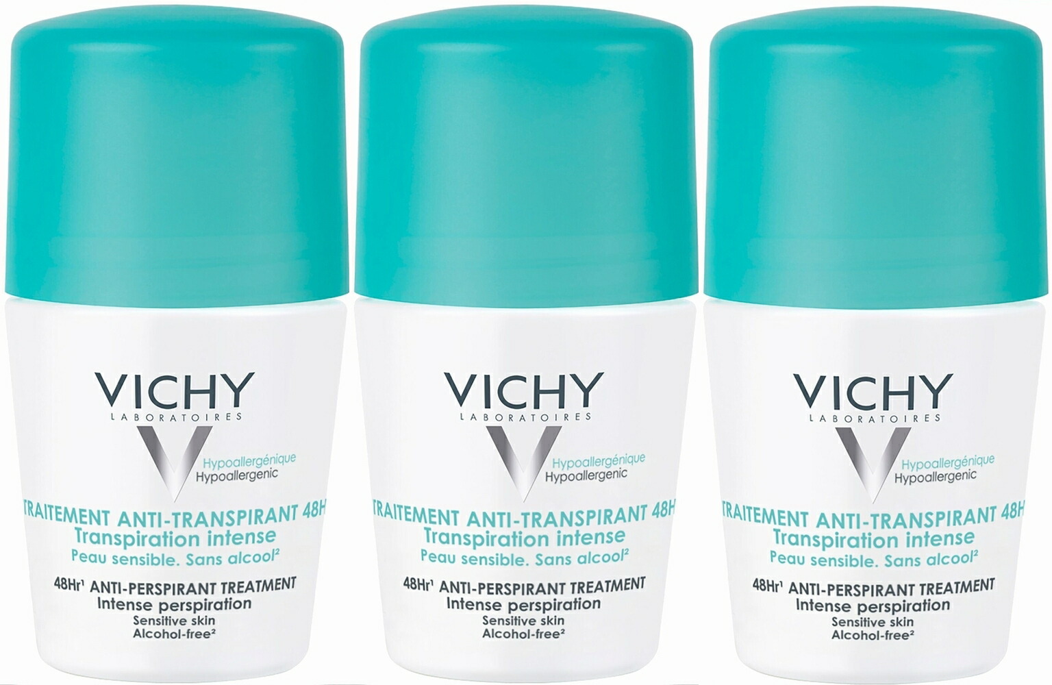 【送料無料】3個セット VICHY ヴィシー ロールオン デオドラント ユニセックス 男性 女性 48H 制汗剤 50ml 海外通販