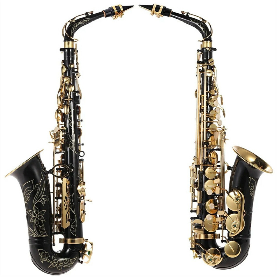 サックスアルトサックス中音サックス楽器/管楽器 黒漆仕上げ 金色 初心者向けグレード試験用サックス基準音:F調|Forest