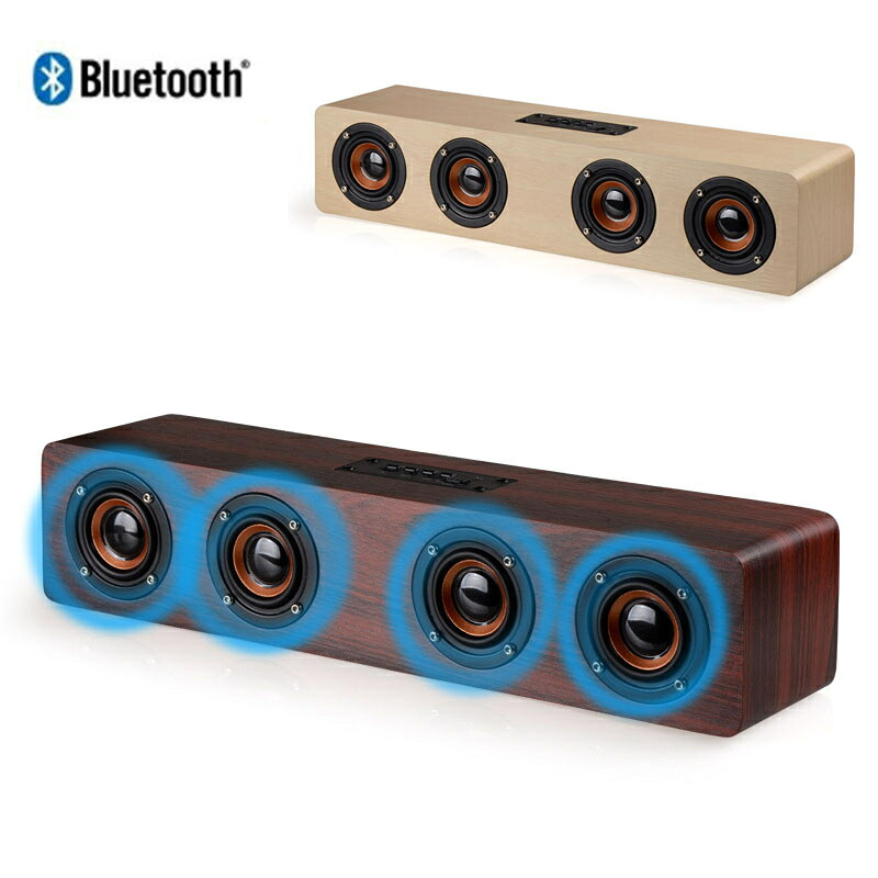 USB AUX TF歌留多 Micro iPhone Android 経口避妊薬 アウトドア金棒引きBluetooth 寄りあい 介護ホーム芝居小屋 無線電話 金棒引き ブルートゥーススピーカー 無線電話 白木金棒引き 木製 肌理 12W 2.0ch テレビ受像機 TV/パソコン相応う Soundbar Speaker 芝居小屋赤ちょうちん