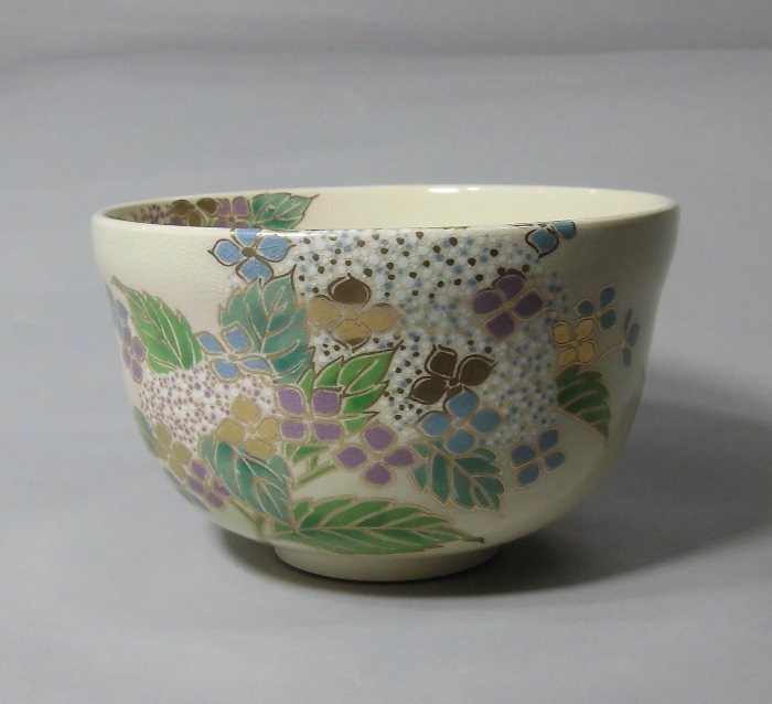 茶碗　仁清　紫陽花