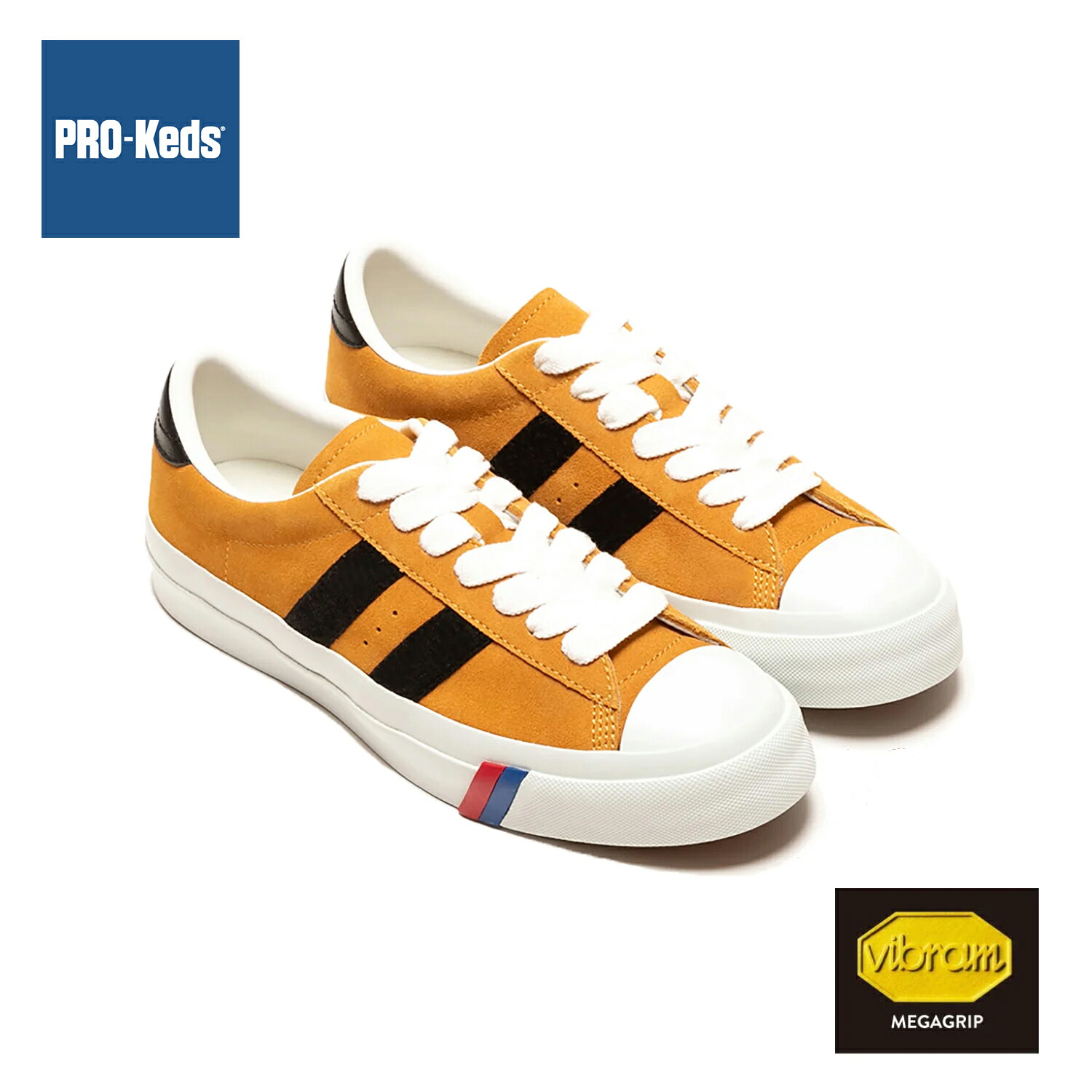 プロケッズ スニーカー メンズ ロイヤルプラス スエード ローカット PRO-Keds マスタード バッシュ pn1021　ビブラムソール Vibram｜シューズ＆スニーカーカワカミ靴店