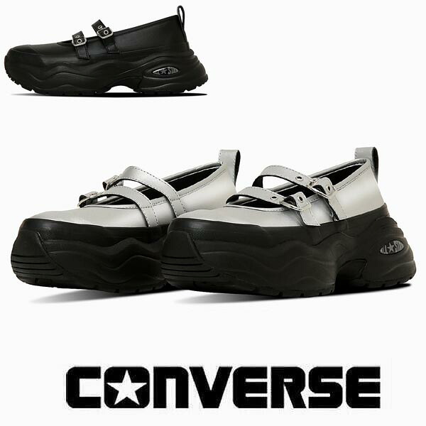 コンバース オールスター  サルゼ調教師 メリージェーン ST 置き目とり捨てる CONVERSE ALLSTAR SURGETRAINER MJ ST OX 黒いこと しろがね色 レディース 厚底 ボリュームソール 31315661 31315660