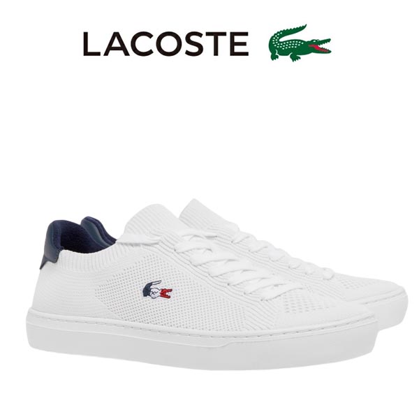ラコステ スニーカー メンズ LA PIQUEE 2.0 125 2 CMA LACOSTE 49CMA0037 コートスニーカー ニットスニーカー カジュアルシューズ ホワイト ワニ トリコロール 407 正規取扱店 送料無料