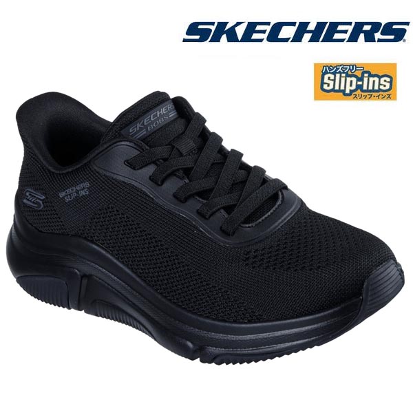 スケッチャーズ スリップインズ レディース ボブス スポート スパロー フレックス - トゥー ユー ハンズフリー 117587 BBK SKECHERS ブラック 軽量 靴