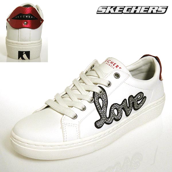 楽天市場 スケッチャーズ レディーススニーカー Goldie Sealed With Kiss Wht ホワイト Skechers Air Cooled Memoryform Love ラインストーン キッス 唇 送料無料 シューズ スニーカーカワカミ靴店