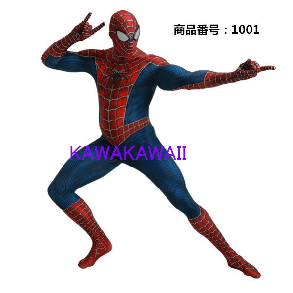 スパイダーマン　コスプレ　衣装　劇場版 大人用　【即日発送　送料無料】 　コスチューム　ハロウィーン　 cosplay 仮装 変装グッズ 宴会 仮装舞踏 忘年会 文化祭 学園祭 演劇服装　男女兼用画像