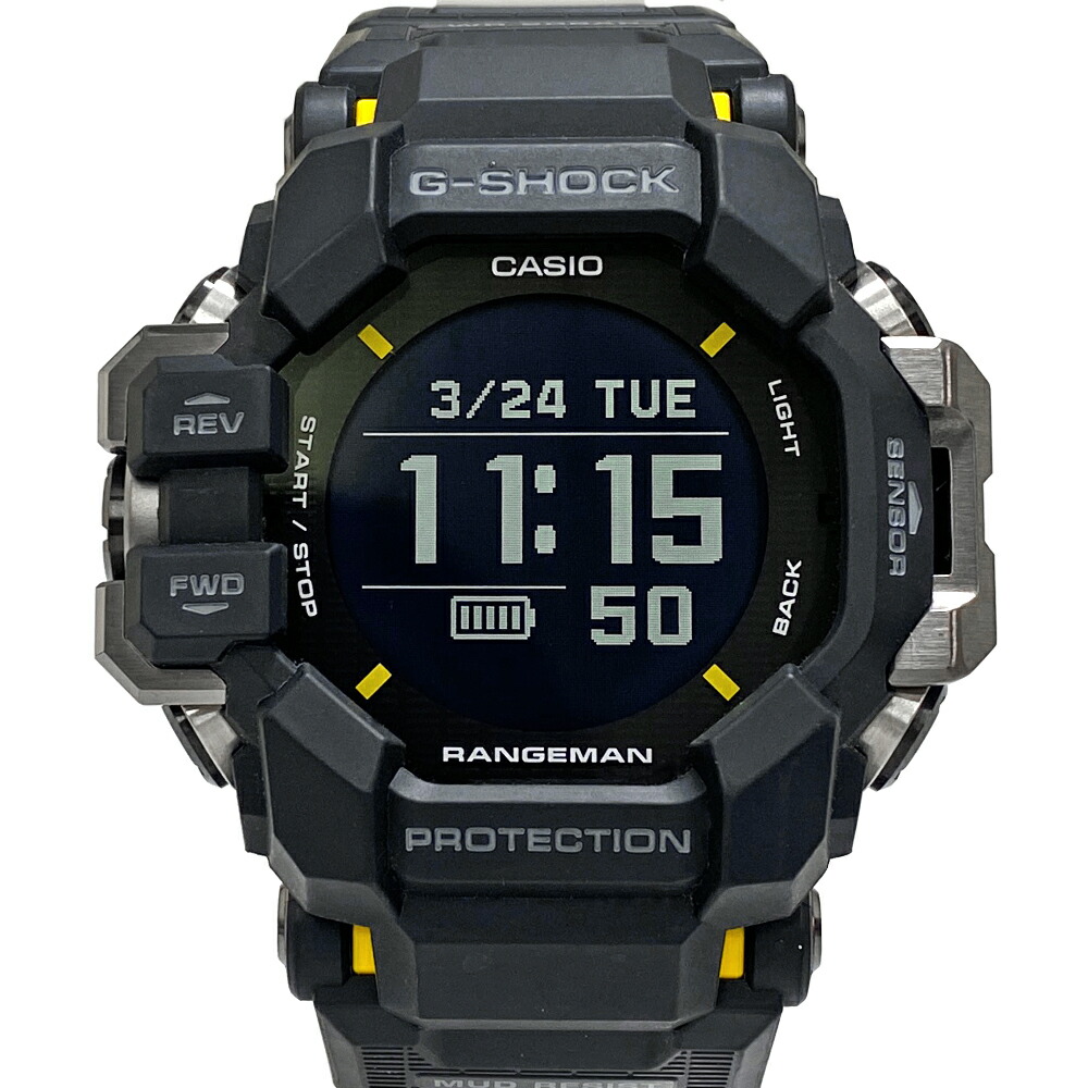 [中古] カシオ G-SHOCK レンジマン GPR-H1000-1JR GPS電波 ソーラー USB充電 モバイルリンク スポーツ トレーニング 登山 Gショック CASIO