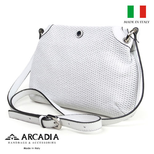 レディースバッグ イタリア製 牛革 ポシェット ARCADIA アルカディア Art.2568 BIANCO ホワイト