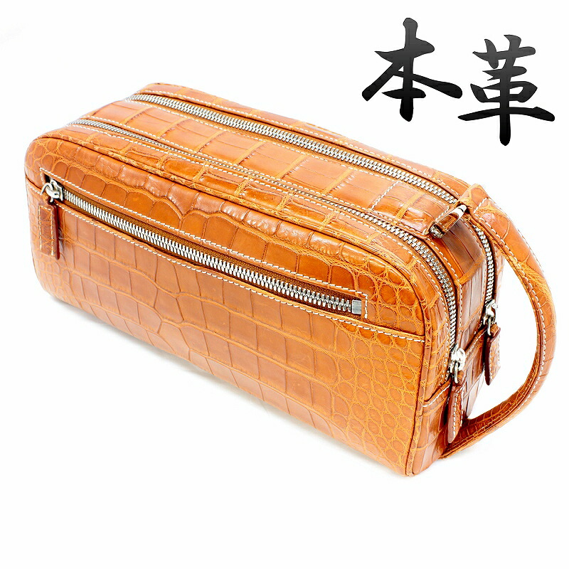 クロコダイル メンズ 本革 2塁手御徒面子 ハンドバック tb68cl