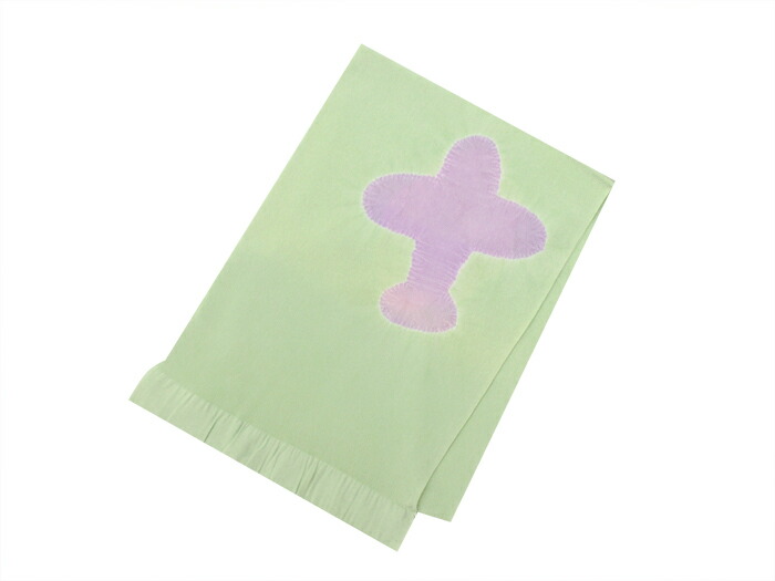 【おつとめ品！】 帯揚げ 絞り染 飛行機 緑色 絹100％ 工芸キモノ野口 銀座かわの屋オリジナル限定品 【新品】