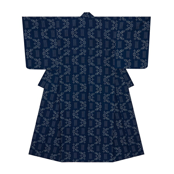 久留米かすり単衣 楽天市場】坂田定花と四角の模様久留米絣 単衣着物【お仕立て上がり