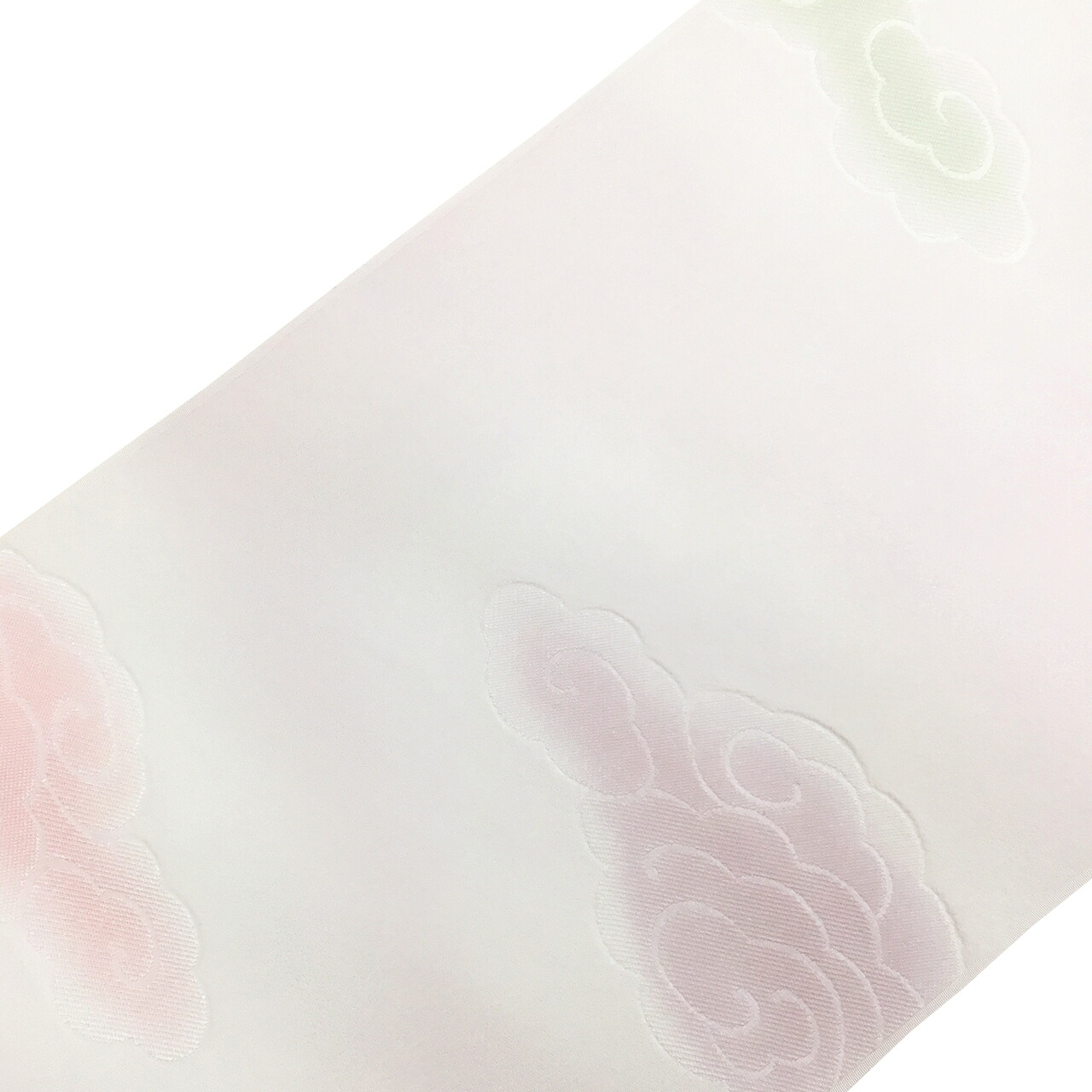 和小物さくら 帯揚げ 丹後ちりめん 縫取雲三色暈し 桜色に紅梅色と梅鼠色と若緑色 【新品】