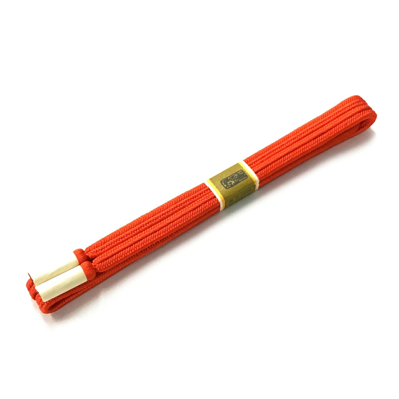 道明 帯締め 冠組　無地 紅緋色 【未着用品】