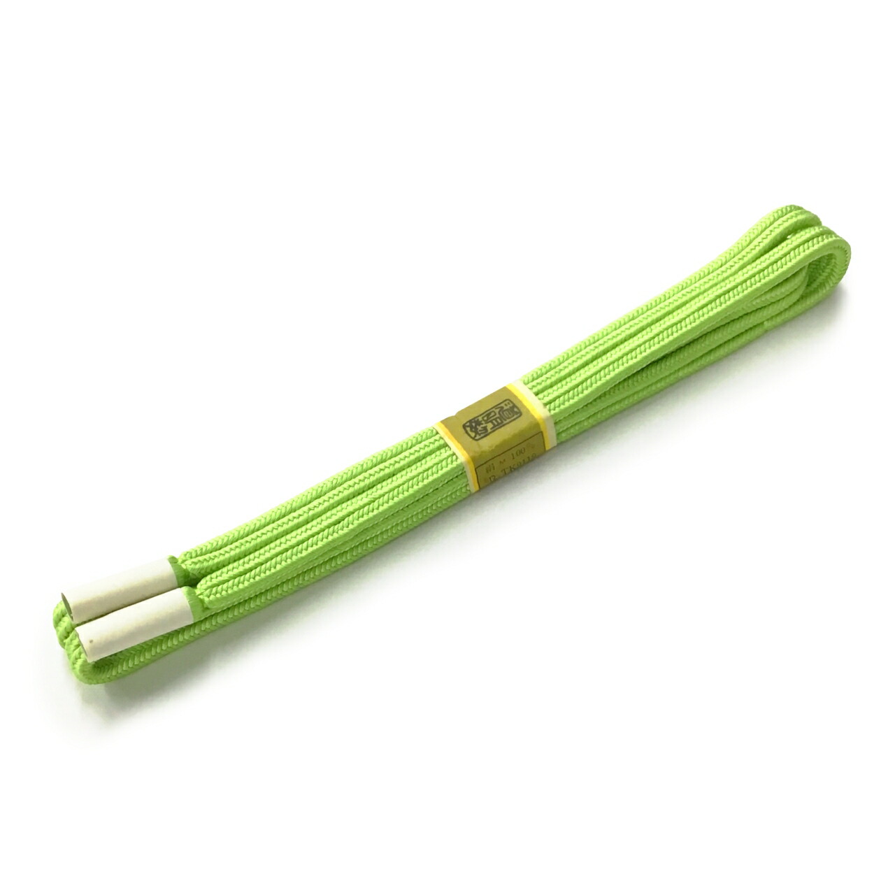 道明 帯締め 冠組　無地 萌黄色 【未着用品】