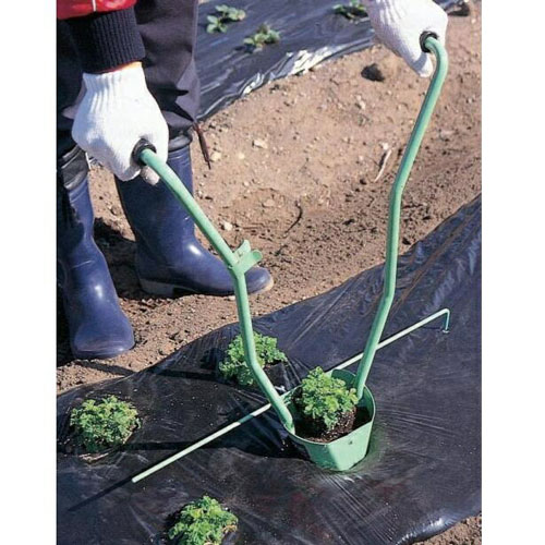 万能移植器ウエラック120型UR-120ステンレス製マルチ植付穴あけハラックス